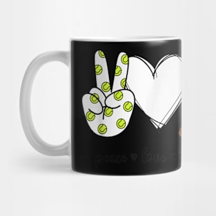 Peace Love Tennis Cute Design for men Women Teen Little Girl Mug